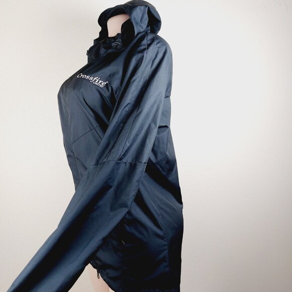 Nike Women's Black Shield Hooded Outdoor Trail Long Windbreaker Jacket Size M - Picture 5 of 14